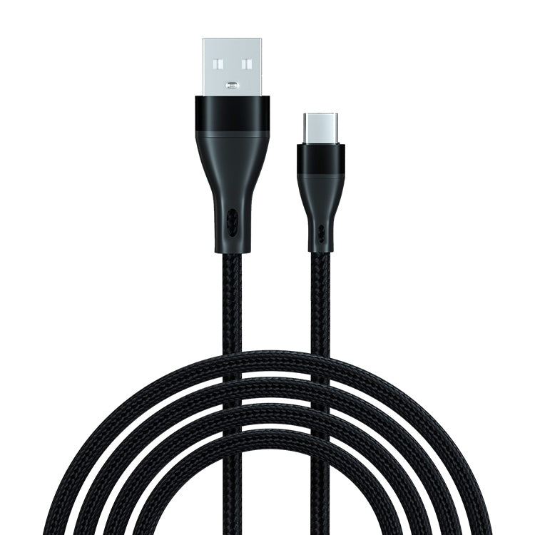 ADC-001 3A USB to USB-C / Type-C Weave Fast Charging Data Cable, Length:2m