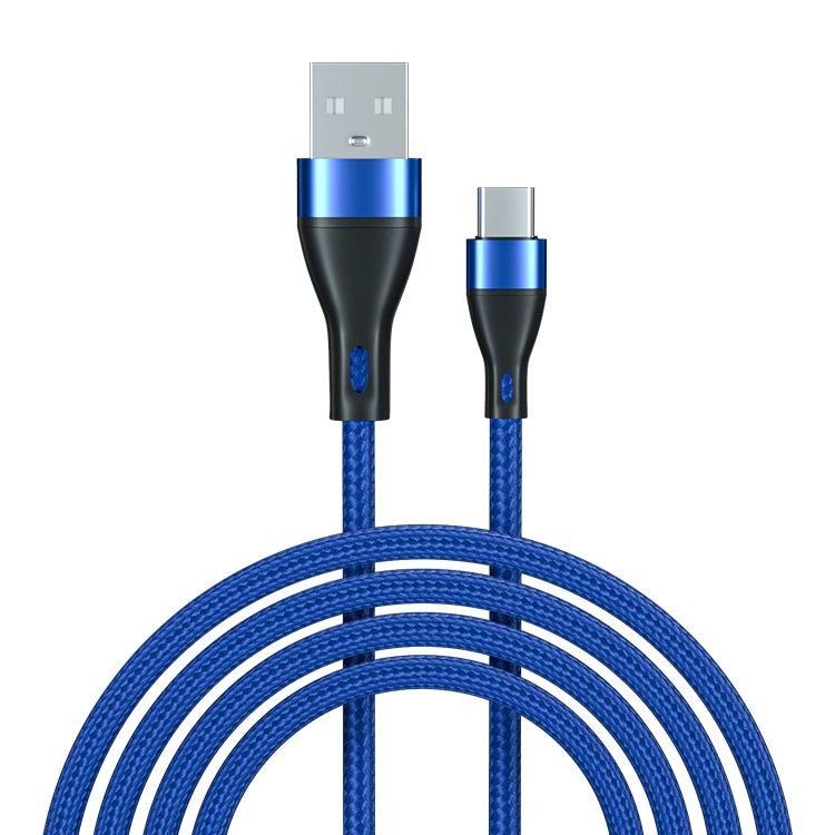 ADC-001 3A USB to USB-C / Type-C Weave Fast Charging Data Cable, Length:2m
