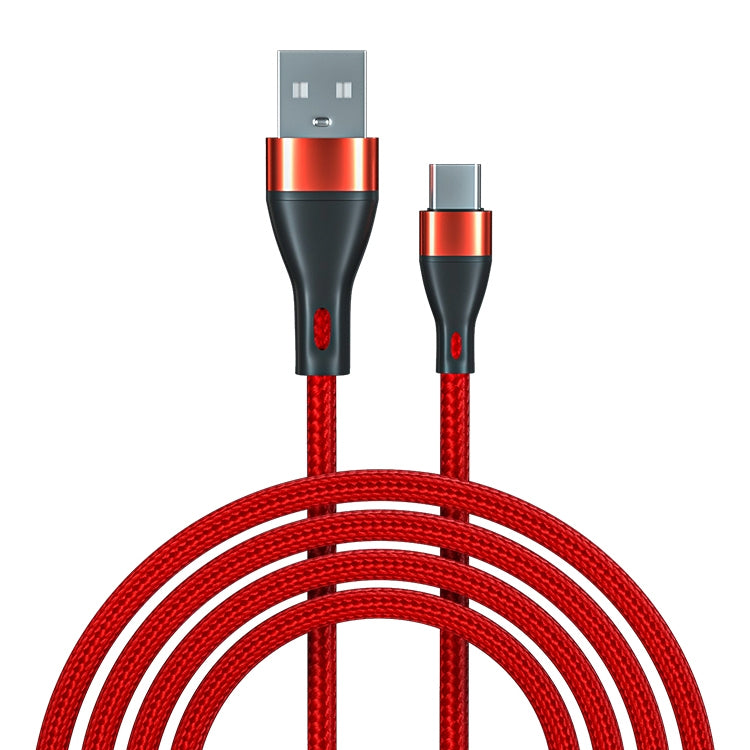 ADC-001 3A USB to USB-C / Type-C Weave Fast Charging Data Cable, Length:2m