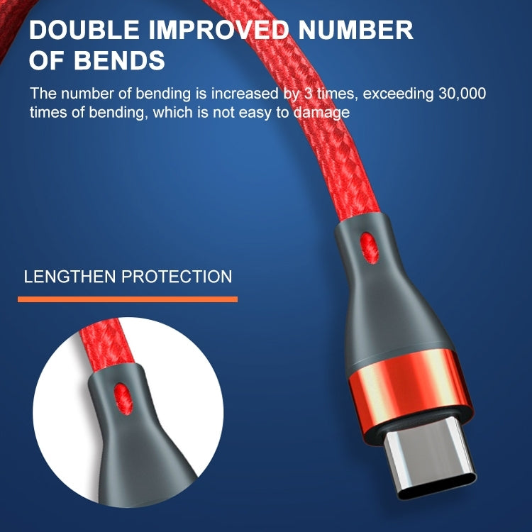 ADC-001 3A USB to USB-C / Type-C Weave Fast Charging Data Cable, Length:2m