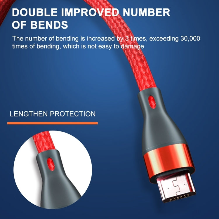 ADC-001 3A USB to Micro USB Weave Fast Charging Data Cable, Length:1m