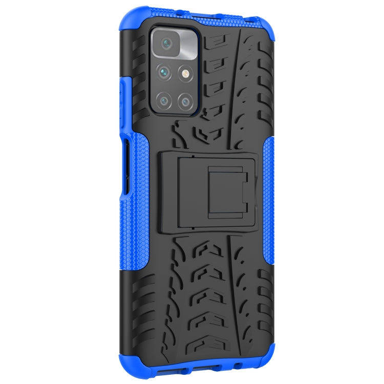 For Xiaomi Redmi 10 Tire Texture Shockproof TPU+PC Protective Case with Holder