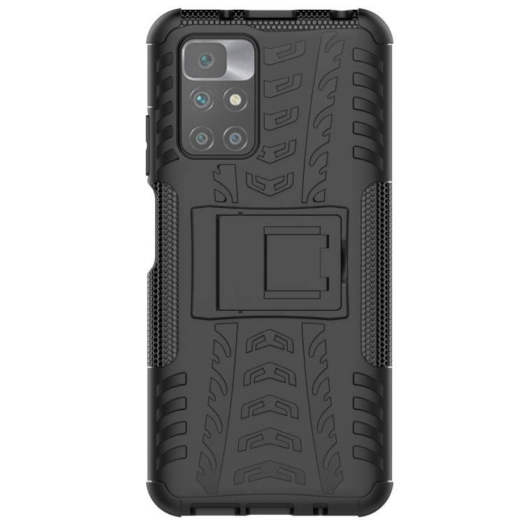 For Xiaomi Redmi 10 Tire Texture Shockproof TPU+PC Protective Case with Holder