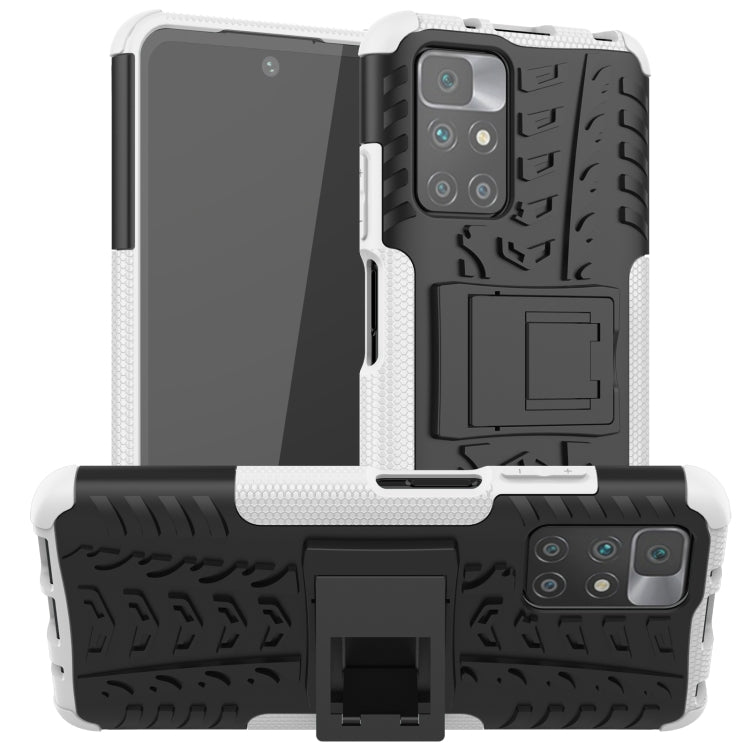 For Xiaomi Redmi 10 Tire Texture Shockproof TPU+PC Protective Case with Holder