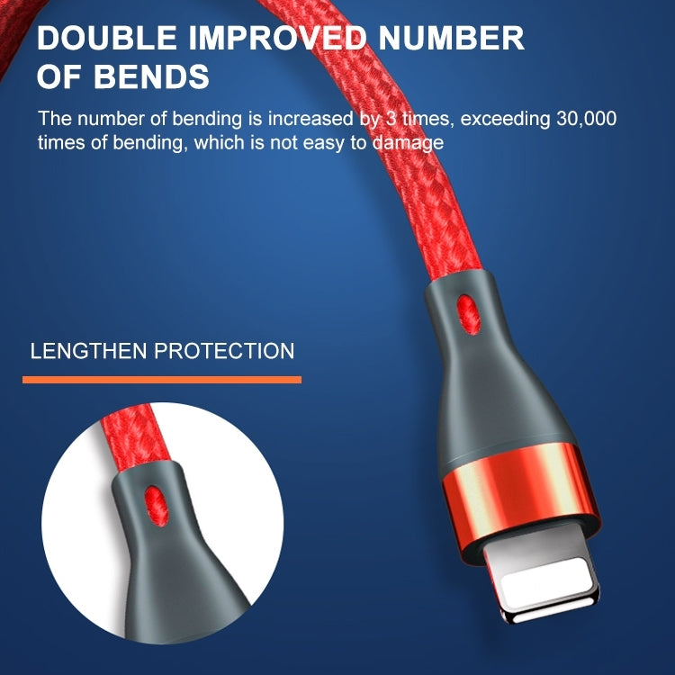ADC-001 3A USB to 8 Pin Weave Fast Charging Data Cable, Length:1m