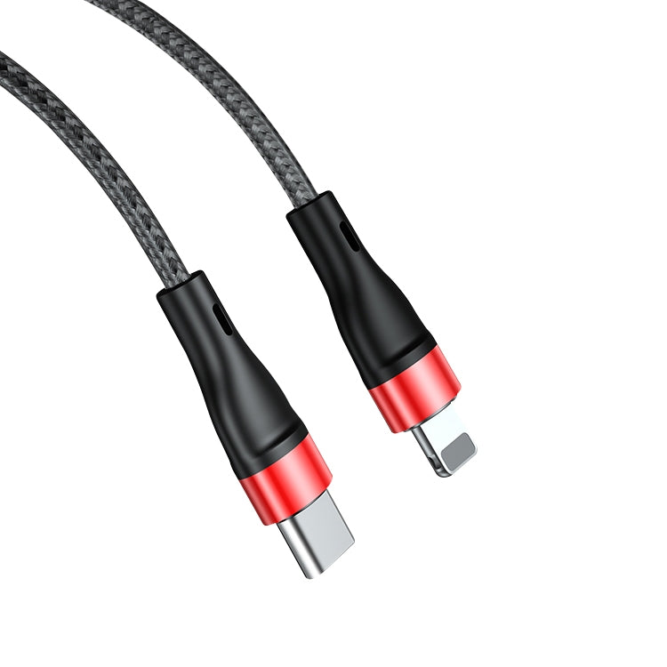 ADC-003 USB-C / Type-C to 8 Pin PD Fast Charging Weave Data Cable for iPhone, iPad, Length:1m