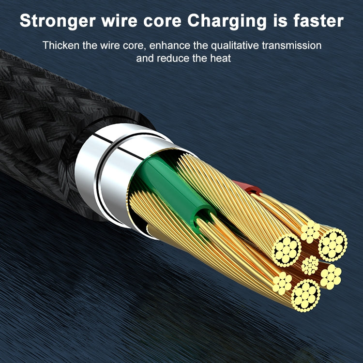 ADC-003 USB-C / Type-C to 8 Pin PD Fast Charging Weave Data Cable for iPhone, iPad, Length:1m