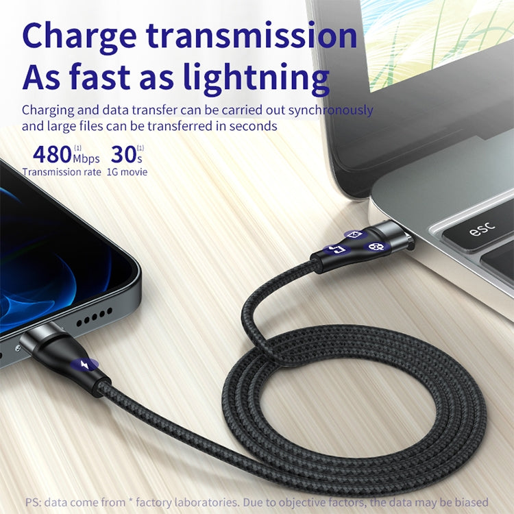 ADC-003 USB-C / Type-C to 8 Pin PD Fast Charging Weave Data Cable for iPhone, iPad, Length:1m