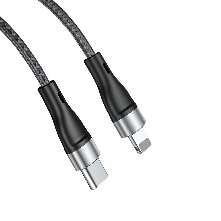 ADC-003 USB-C / Type-C to 8 Pin PD Fast Charging Weave Data Cable for iPhone, iPad, Length:2m