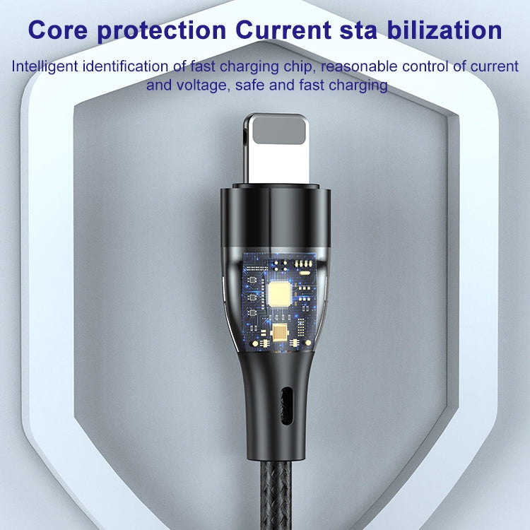 ADC-003 USB-C / Type-C to 8 Pin PD Fast Charging Weave Data Cable for iPhone, iPad, Length:2m