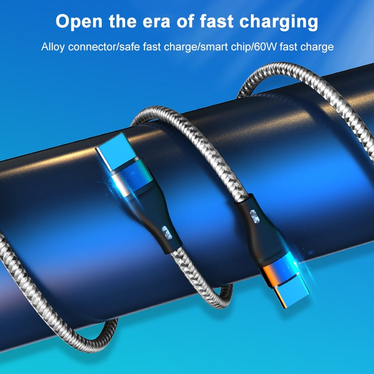 ADC-004 USB-C / Type-C to USB-C / Type-C PD Fast Charging Weave Data Cable, Length:1m