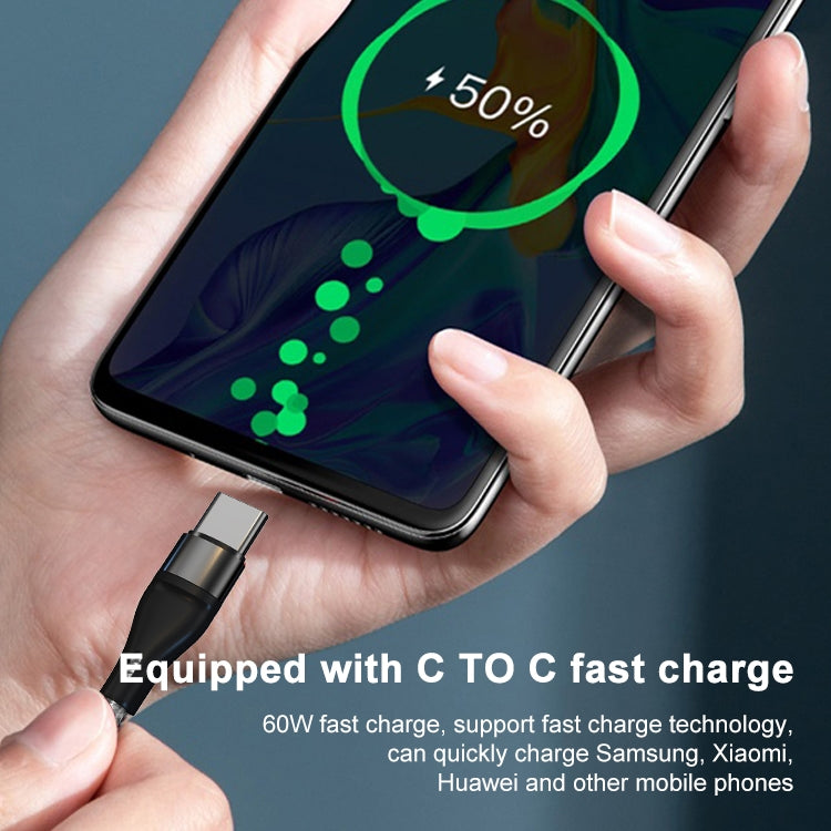 ADC-004 USB-C / Type-C to USB-C / Type-C PD Fast Charging Weave Data Cable, Length:1m