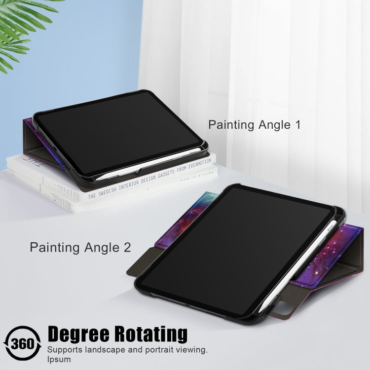 For iPad mini 6 Painted Pattern Voltage Horizontal Flip PU Leather Tablet Case with Rotating Holder & Pen Slot & Sleep / Wake-up Function