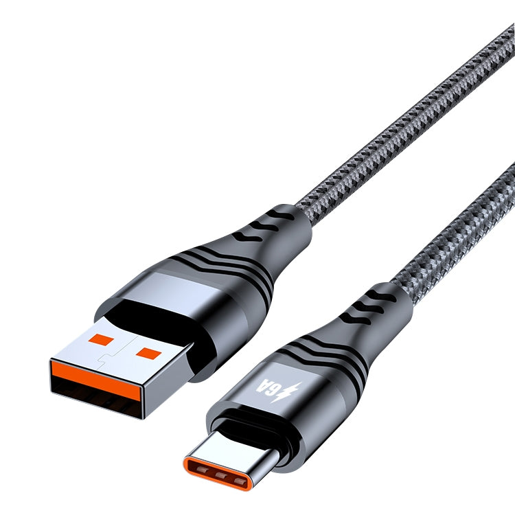 ADC-005 6A USB to USB-C / Type-C Weave Fast Charging Data Cable, Length:2m