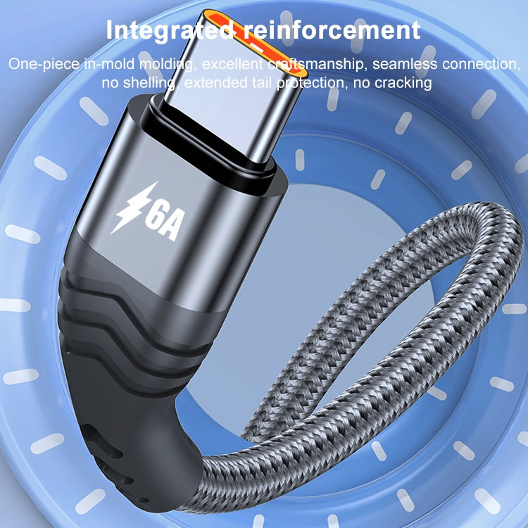 ADC-005 6A USB to USB-C / Type-C Weave Fast Charging Data Cable, Length:2m
