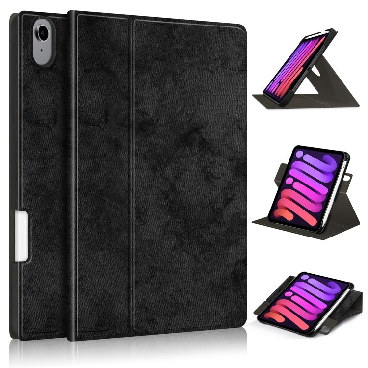 For iPad mini 6 Solid Color Voltage Horizontal Flip PU Leather Tablet Case with Rotating Holder & Pen Slot & Sleep / Wake-up Function