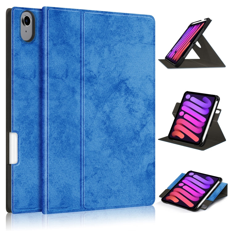 For iPad mini 6 Solid Color Voltage Horizontal Flip PU Leather Tablet Case with Rotating Holder & Pen Slot & Sleep / Wake-up Function