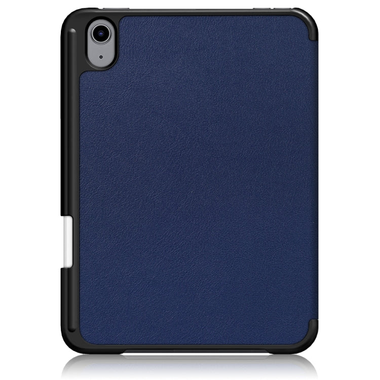 For iPad mini 6 Solid Color TPU Horizontal Flip Leather Tablet Case with Three-folding Holder & Pen Slot & Sleep / Wake-up Function