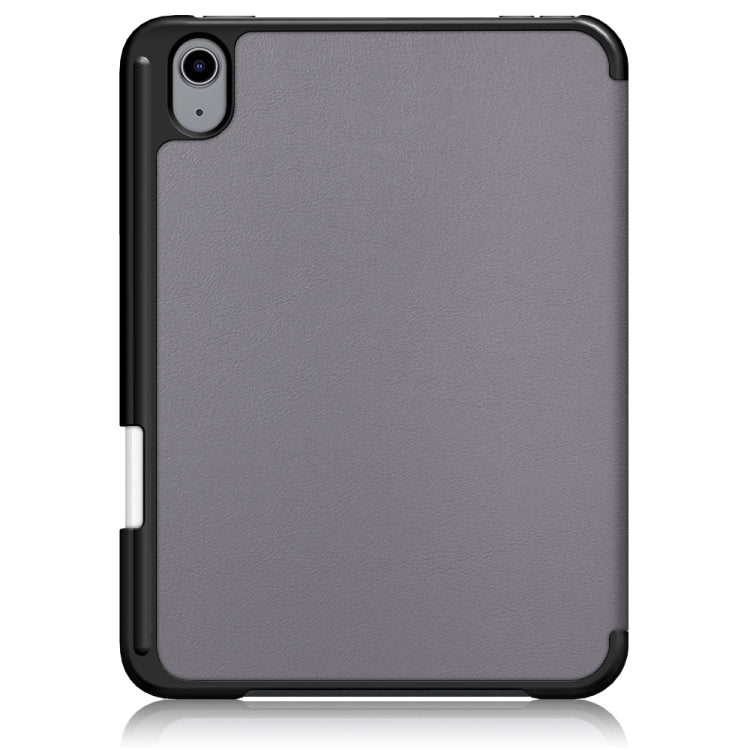 For iPad mini 6 Solid Color TPU Horizontal Flip Leather Tablet Case with Three-folding Holder & Pen Slot & Sleep / Wake-up Function