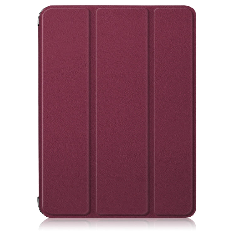 For iPad mini 6 Solid Color TPU Horizontal Flip Leather Tablet Case with Three-folding Holder & Pen Slot & Sleep / Wake-up Function