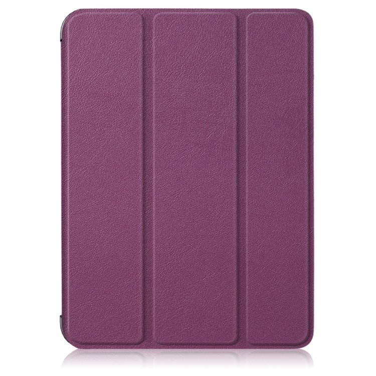 For iPad mini 6 Solid Color TPU Horizontal Flip Leather Tablet Case with Three-folding Holder & Pen Slot & Sleep / Wake-up Function