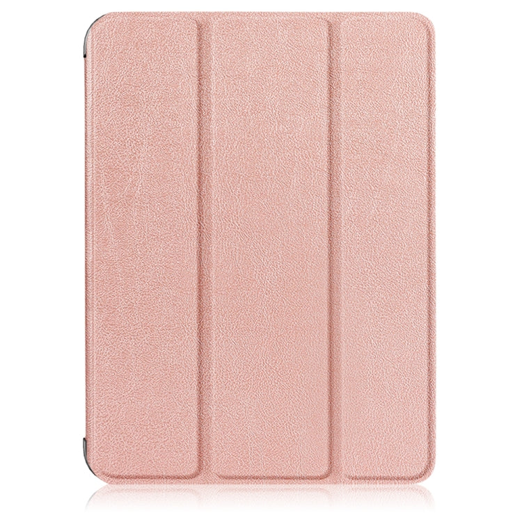 For iPad mini 6 Solid Color TPU Horizontal Flip Leather Tablet Case with Three-folding Holder & Pen Slot & Sleep / Wake-up Function