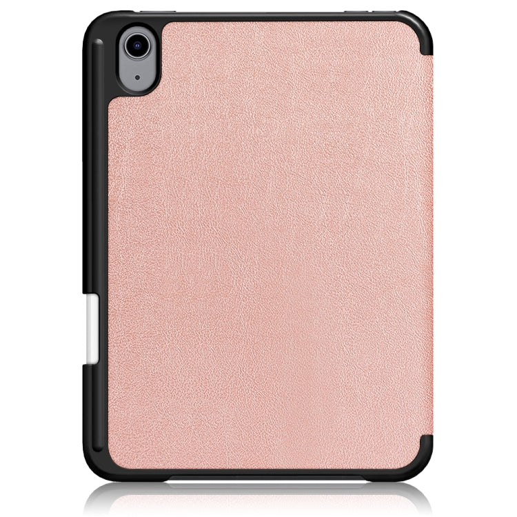 For iPad mini 6 Solid Color TPU Horizontal Flip Leather Tablet Case with Three-folding Holder & Pen Slot & Sleep / Wake-up Function