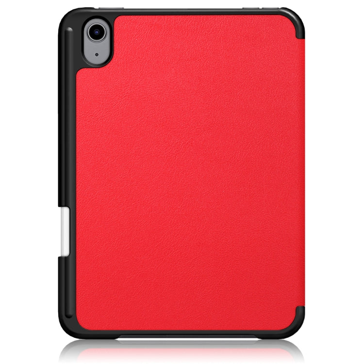 For iPad mini 6 Solid Color TPU Horizontal Flip Leather Tablet Case with Three-folding Holder & Pen Slot & Sleep / Wake-up Function