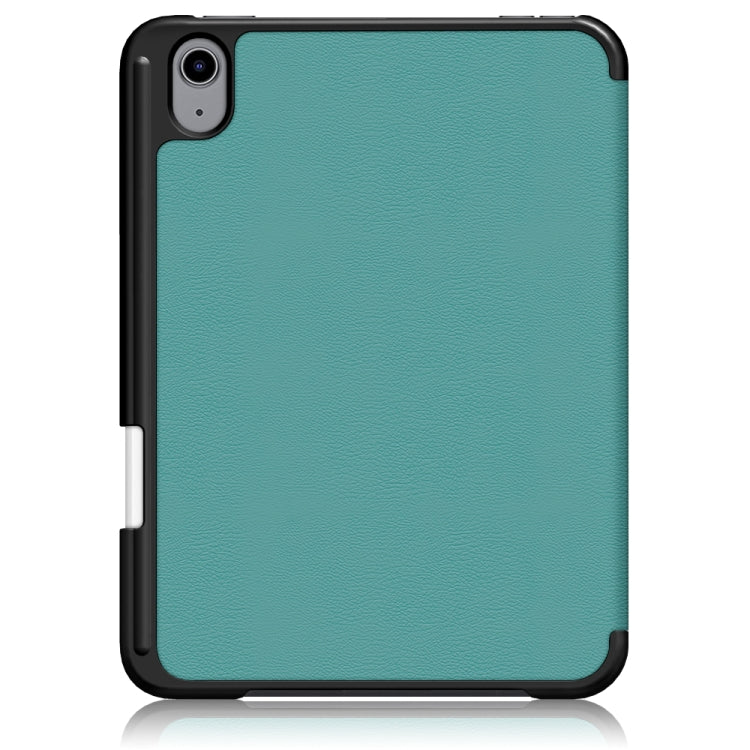 For iPad mini 6 Solid Color TPU Horizontal Flip Leather Tablet Case with Three-folding Holder & Pen Slot & Sleep / Wake-up Function