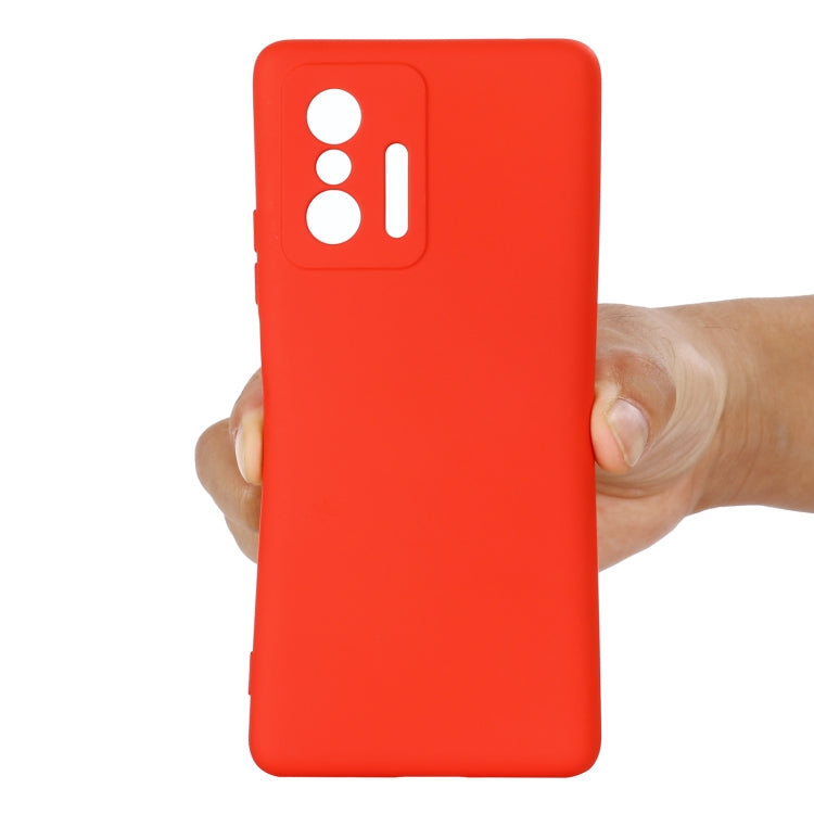 For Xiaomi 11T 5G Solid Color Liquid Silicone Dropproof Full Coverage Protective Case