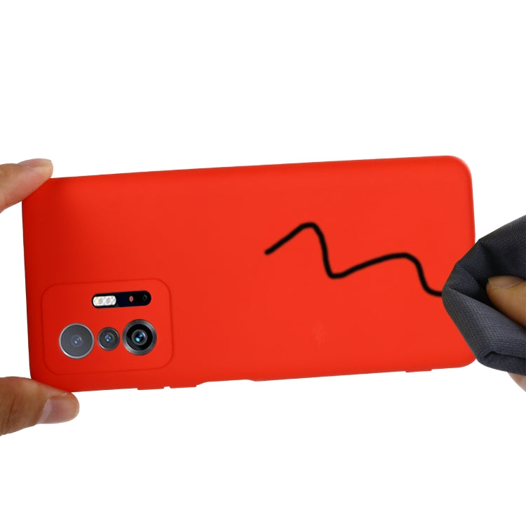 For Xiaomi 11T 5G Solid Color Liquid Silicone Dropproof Full Coverage Protective Case