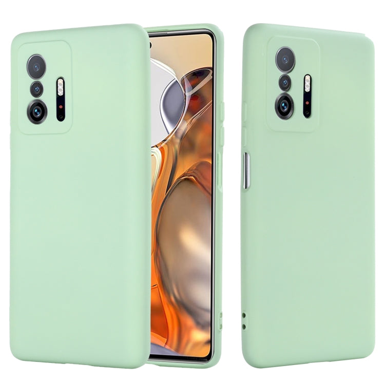 For Xiaomi 11T 5G Solid Color Liquid Silicone Dropproof Full Coverage Protective Case
