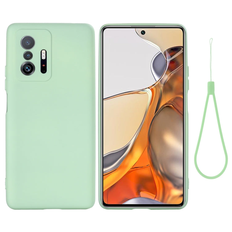 For Xiaomi 11T 5G Solid Color Liquid Silicone Dropproof Full Coverage Protective Case