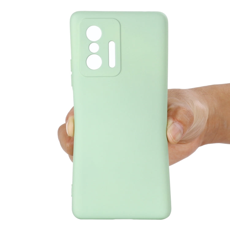 For Xiaomi 11T 5G Solid Color Liquid Silicone Dropproof Full Coverage Protective Case