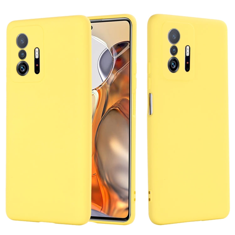 For Xiaomi 11T 5G Solid Color Liquid Silicone Dropproof Full Coverage Protective Case