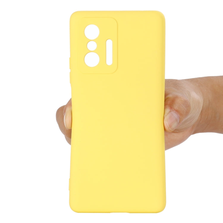 For Xiaomi 11T 5G Solid Color Liquid Silicone Dropproof Full Coverage Protective Case