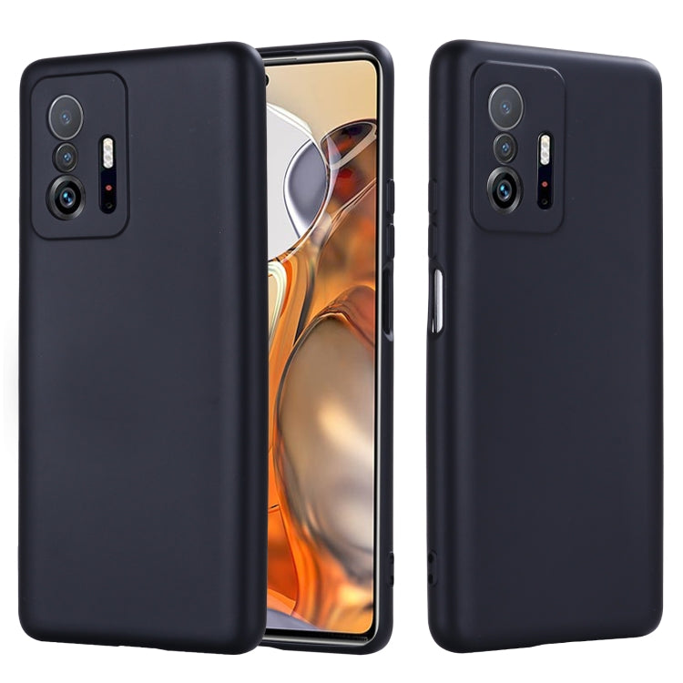 For Xiaomi 11T 5G Solid Color Liquid Silicone Dropproof Full Coverage Protective Case
