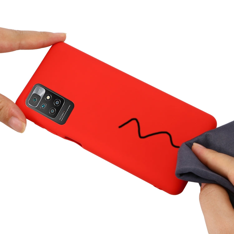 For Xiaomi Redmi 10 Solid Color Liquid Silicone Dropproof Full Coverage Protective Case