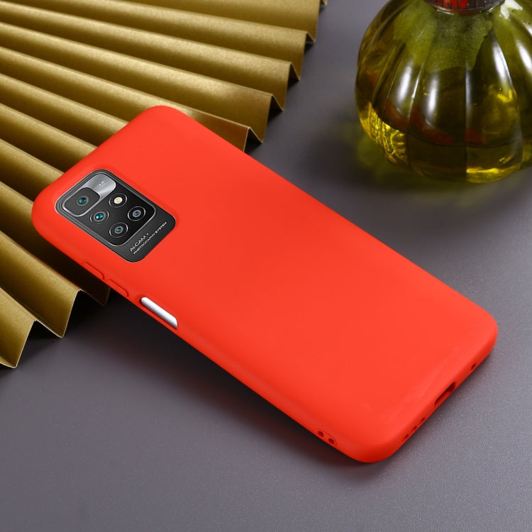 For Xiaomi Redmi 10 Solid Color Liquid Silicone Dropproof Full Coverage Protective Case