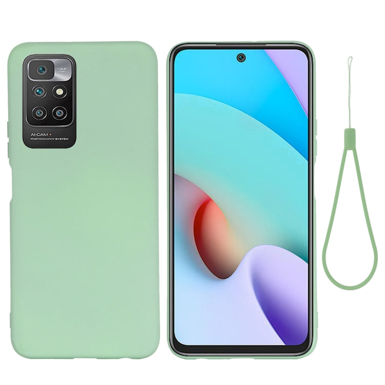 For Xiaomi Redmi 10 Solid Color Liquid Silicone Dropproof Full Coverage Protective Case