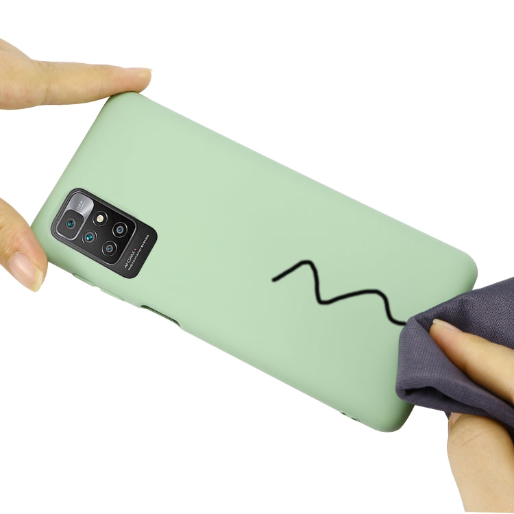 For Xiaomi Redmi 10 Solid Color Liquid Silicone Dropproof Full Coverage Protective Case