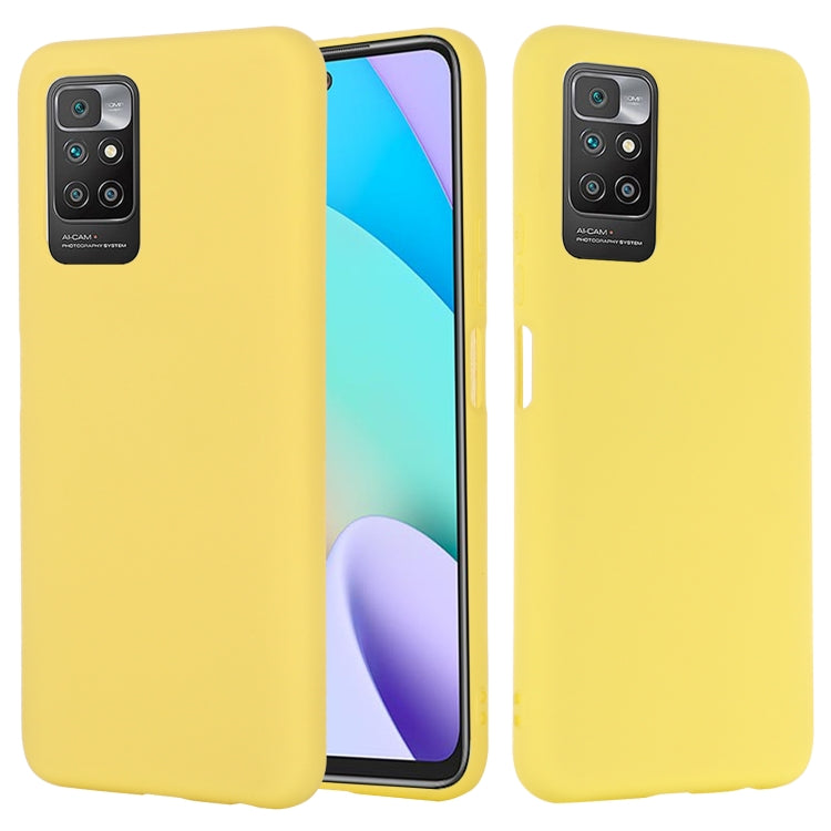 For Xiaomi Redmi 10 Solid Color Liquid Silicone Dropproof Full Coverage Protective Case
