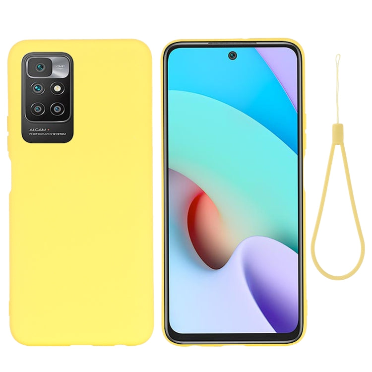 For Xiaomi Redmi 10 Solid Color Liquid Silicone Dropproof Full Coverage Protective Case