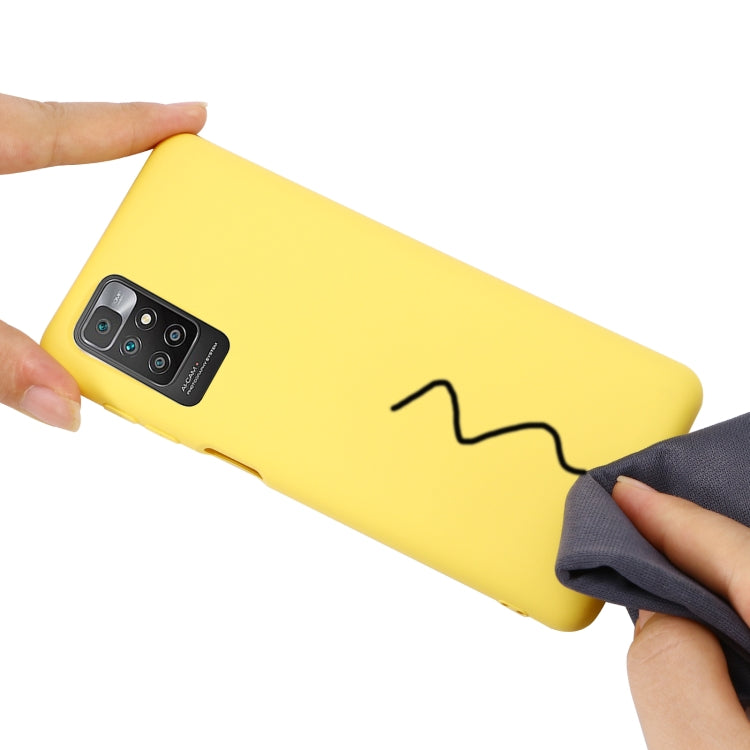 For Xiaomi Redmi 10 Solid Color Liquid Silicone Dropproof Full Coverage Protective Case