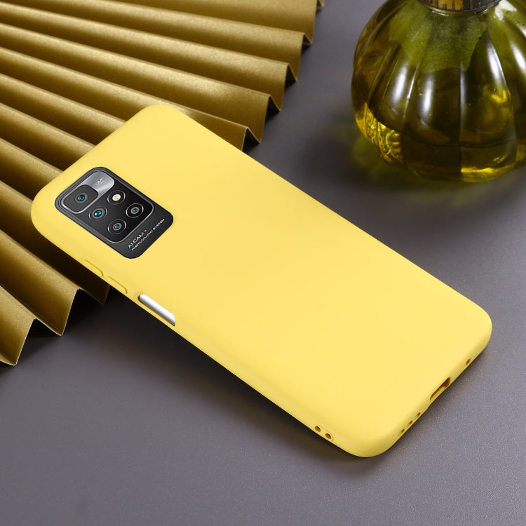 For Xiaomi Redmi 10 Solid Color Liquid Silicone Dropproof Full Coverage Protective Case