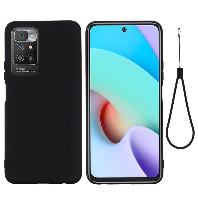 For Xiaomi Redmi 10 Solid Color Liquid Silicone Dropproof Full Coverage Protective Case