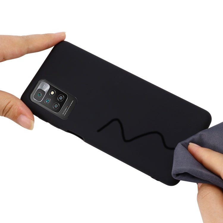 For Xiaomi Redmi 10 Solid Color Liquid Silicone Dropproof Full Coverage Protective Case