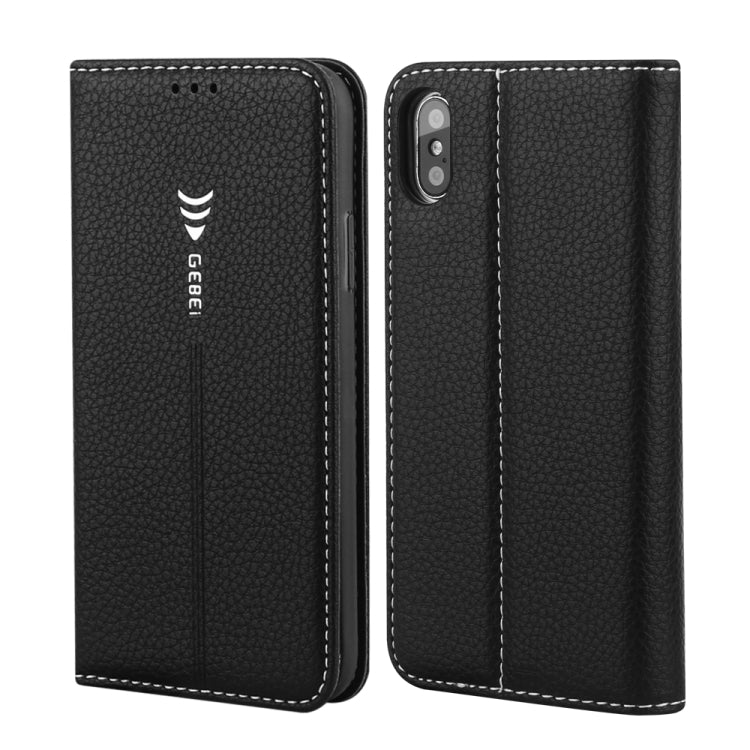 For iPhone XS / X GEBEI PU+TPU Horizontal Flip Protective Case with Holder & Card Slots