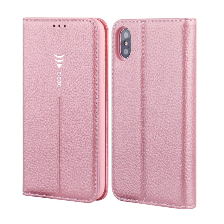 For iPhone XS / X GEBEI PU+TPU Horizontal Flip Protective Case with Holder & Card Slots
