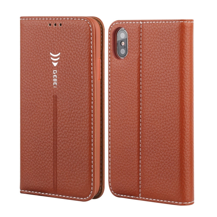 For iPhone XS / X GEBEI PU+TPU Horizontal Flip Protective Case with Holder & Card Slots